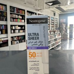 نيتروجينا الترا شير Age Shield SPF 50 واقي شمس واسع الطيف بحماية UVA وUVB وتركيبة خفيفة غير دهنية للاستخدام اليومي.